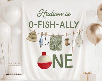 Angeln 1. Geburtstag Banner, O-Fish-Ally ONE Banner, Fischen Geburtstag Dekorationen, Fisch Thema Geburtstagsparty Hintergrund, Ofishally ONE