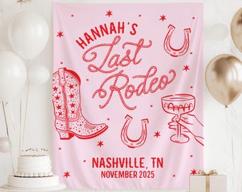 Cartello di benvenuto per l'ultimo addio al nubilato del Rodeo: striscione per addio al nubilato a Nashville, decorazioni per addio al nubilato in stile western