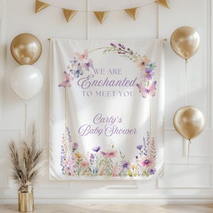 Magical butterfly baby shower banner