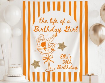 Life Of A Birthday Girl Banner, The Life Of A Birthday Girl Backdrop, Showgirl Birthday Party Decor, Showgirl Birthday Party Decorations