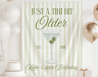 A Tini Bit Older Banner: Martini Birthday  Party Decor