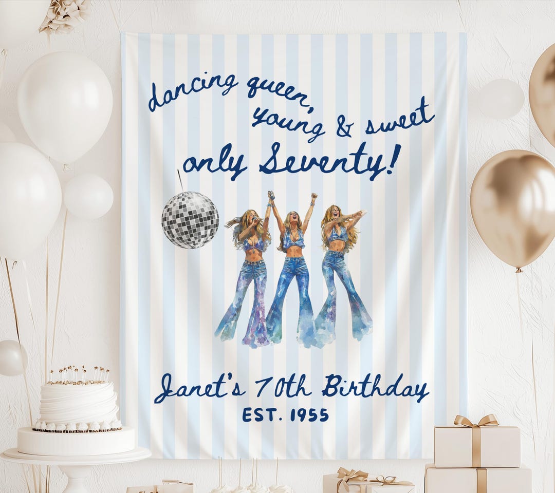 70 Only Dancing Queen Young and Sweet Only 70 Banner : 70th Birthday Party ...