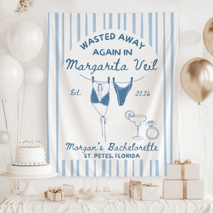 Tropical margarita bachelorette photo backdrop