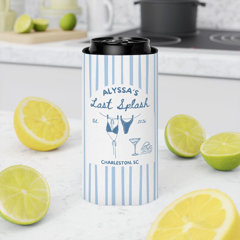 custom beach bach can cooler
