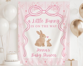 A Little Bunny is on the Way Baby Shower Banner, Some Bunny Is On The Way Backdrop, Bunny Baby Shower Decorations, Spring Baby Shower Sign