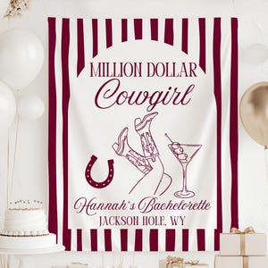 Banner de despedida de soltera vaquera de un millón de dólares, telón de fondo de despedida de soltera estilo western, letrero de despedida de soltera vaquera, decoración de despedida de soltera en Jackson Hole