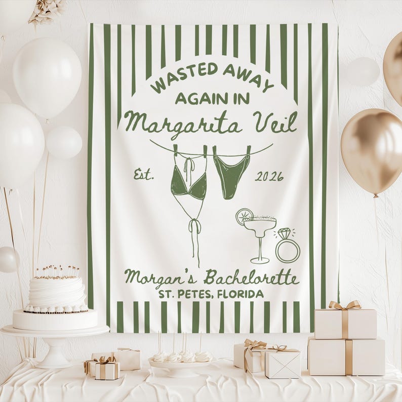 Margarita themed bachelorette decorations banner