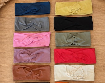 Cotton headband with knot