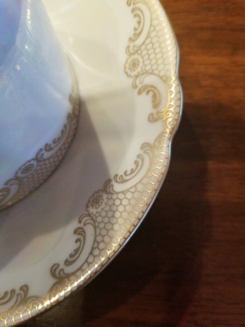 Vintage Bavaria ME 56 German Fine Bone China Tea Cup and Saucer Pearl