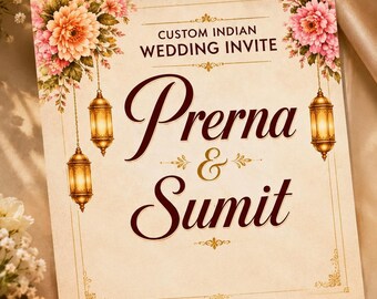 Personalised Hindu Wedding Invitation | Indian Shaadi Invite | Custom Wedding Card | Digital Download | I Design It For You