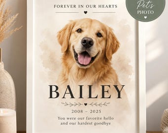 Custom Pet Memorial Print | Personalised Dog Cat Remembrance (Digital Download)