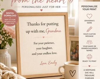 Personalised Grandma Print | Custom Family Wall Art | Grandchildren Gift (Digital Download)