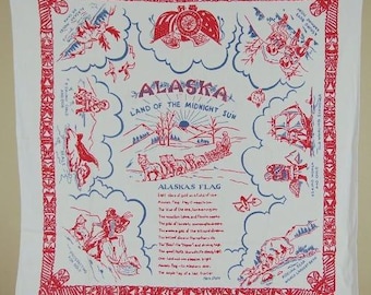 Mantel antiguo inusual de recuerdo del estado de Alaska de la década de 1950