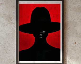Vintage Minimalist African Woman Poster - Modern Afrocentric Feminine Silhouette Wall Art Print