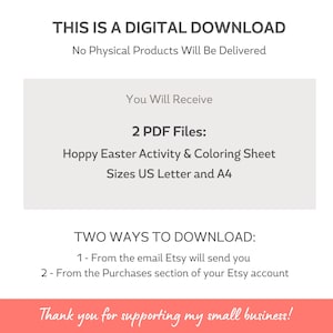 Easter Activity Sheet, Easter Coloring Sheet for Kids, Printable Placemat. Images shows what files will be received upon purchase.