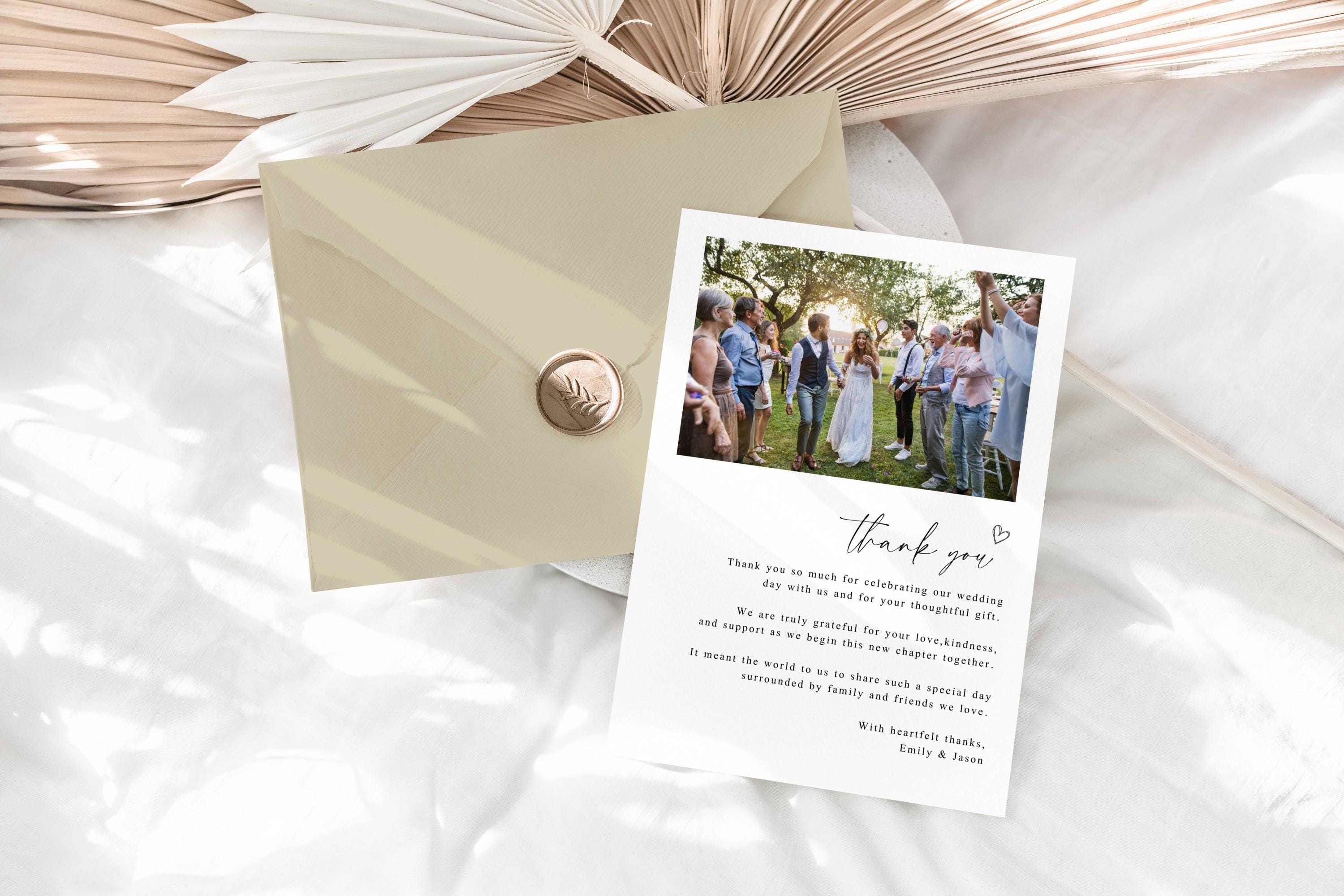 Editable Wedding Thank You Card Canva Template 5x7 Photo Minimal Modern ...