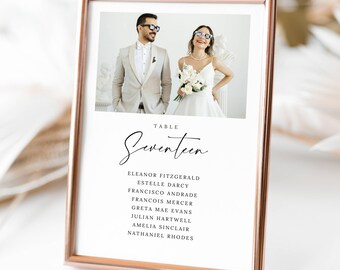 Editable Table Number Template 5x7 & 4x6 Modern Wedding Table Numbers Canva Printable Minimal