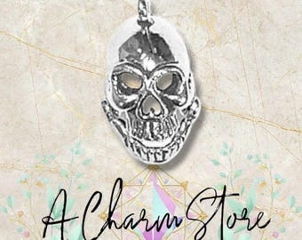 Calavera 3D de plata de ley (móvil), dije para pulsera de dijes