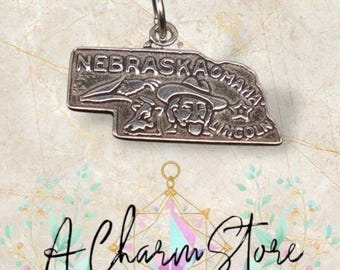 STERLING SILVER State of Nebraska-bedel voor bedelarmband