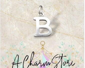 Ciondolo in argento sterling con lettera B 3D per bracciale con ciondoli