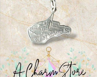 STERLING SILVER State of West Virginia Charm voor bedelarmband