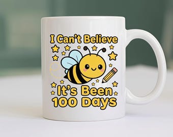 100 Days Of School Mug Teacher Student Gift Bee Pencil Ceramic Coffee Cup