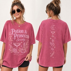 Potion And Prosecco Society Shirt, Comfort Colors Halloween Shirt, Witchy Prosecco Tee, Spooky Cocktail Party Shirt
