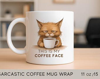 Sarcastic Feline Espresso Mug Grumpy Kitten Caffeine Cup This Is My Morning Face Gift