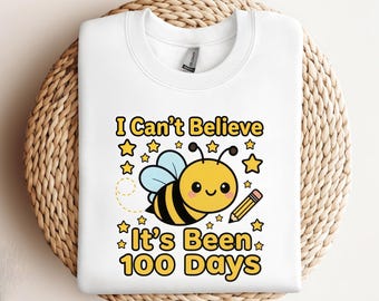 100 Days Of School Shirt Teacher Student Bee Pencil Smarter Classroom Celebration Kids Tee