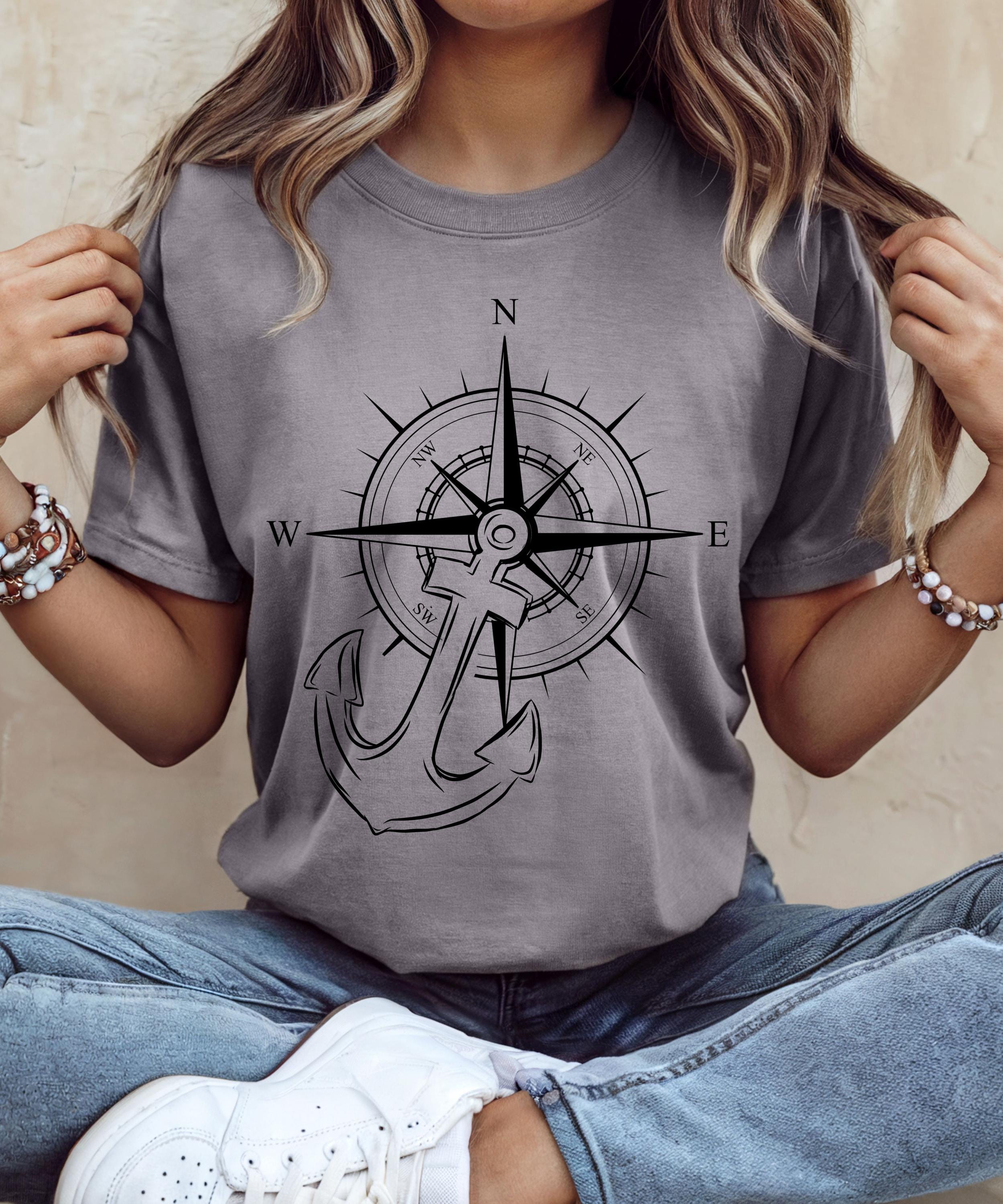 Anchor and Compass Shirt Nautical Adventure T-Shirt, Maritime Symbol Tee, Freedom & Direction Unisex Shirt