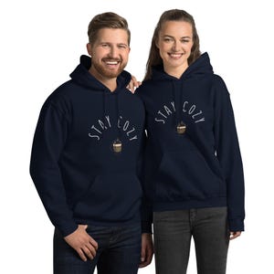 Stay Cozy Coffee Hoodie: Unisex Fleece Pullover Sweatshirt