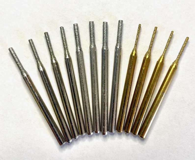Beginners sea glass drilling set.  22 diamond tipped drill bits for drilling sea glass, shells pottery ceramics and stone.