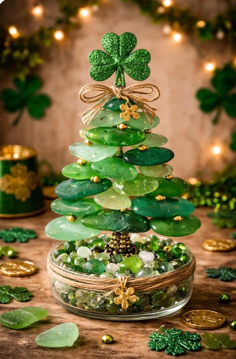 use diamond drill bits and your Dremel tool to make decorative crafts like this St Patrick’s Day table decoration.