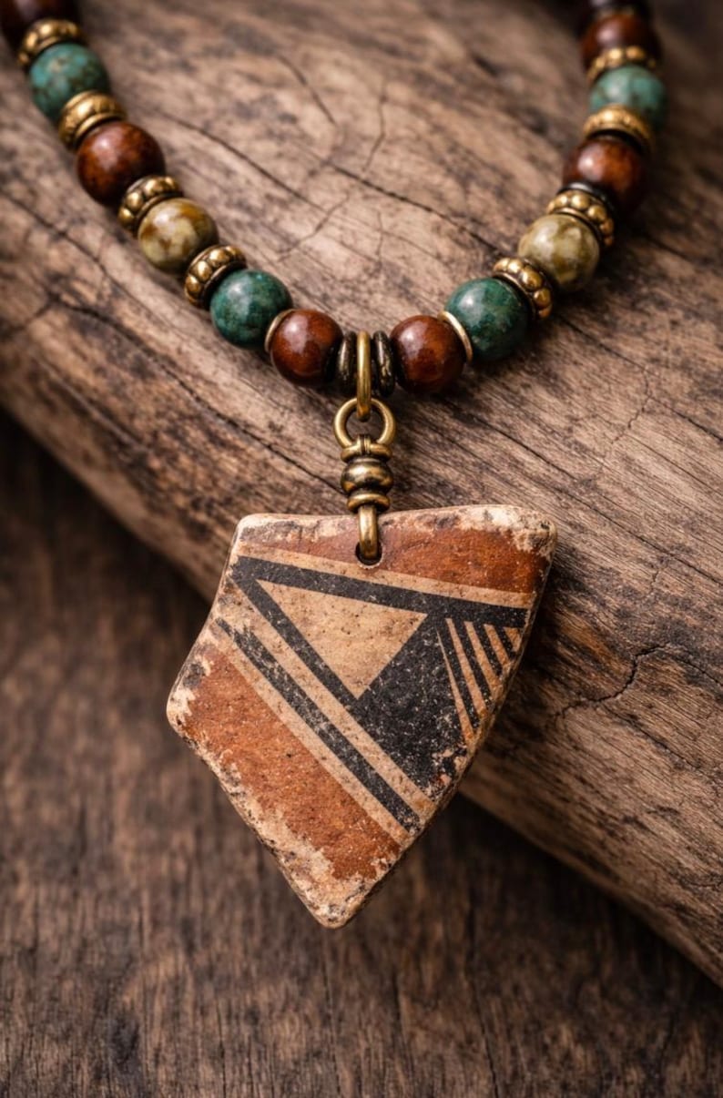 Use diamond drill bits and your Dremel tool to drill pottery shards and make jewelry