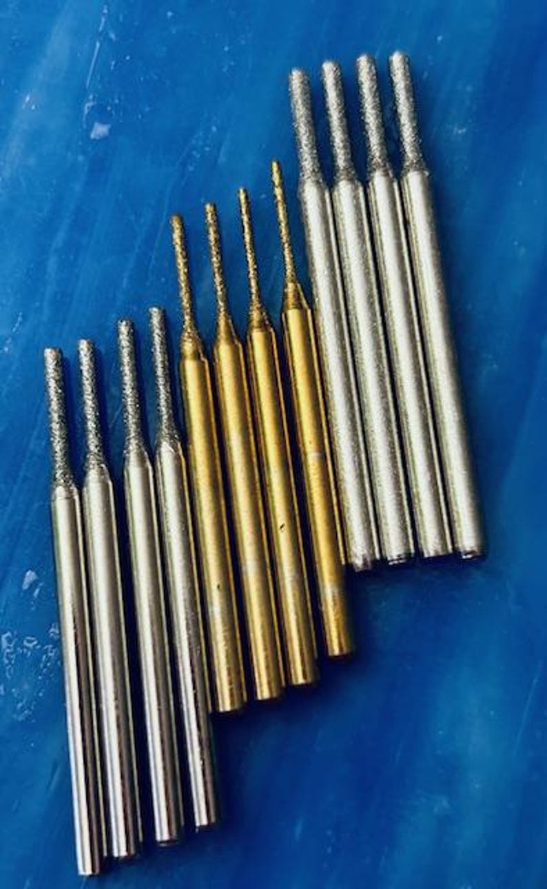 12 sea glass drill bits to make jewelry, drill beach glass and drill shells.