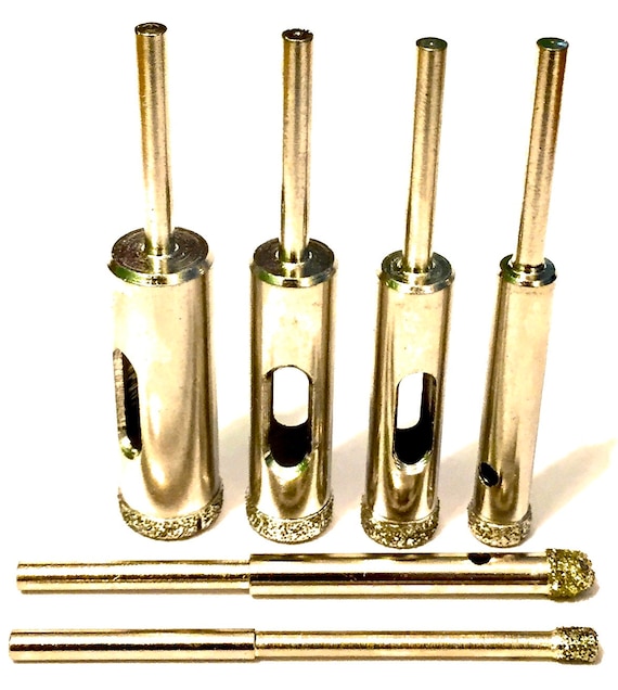 Fits Dremel Diamond Drill Bit Set Core Bits for Glass Tile Ceramics Porcelain Fused and Dichroic Glass FREE How to Drill Instruction Guide Etsy