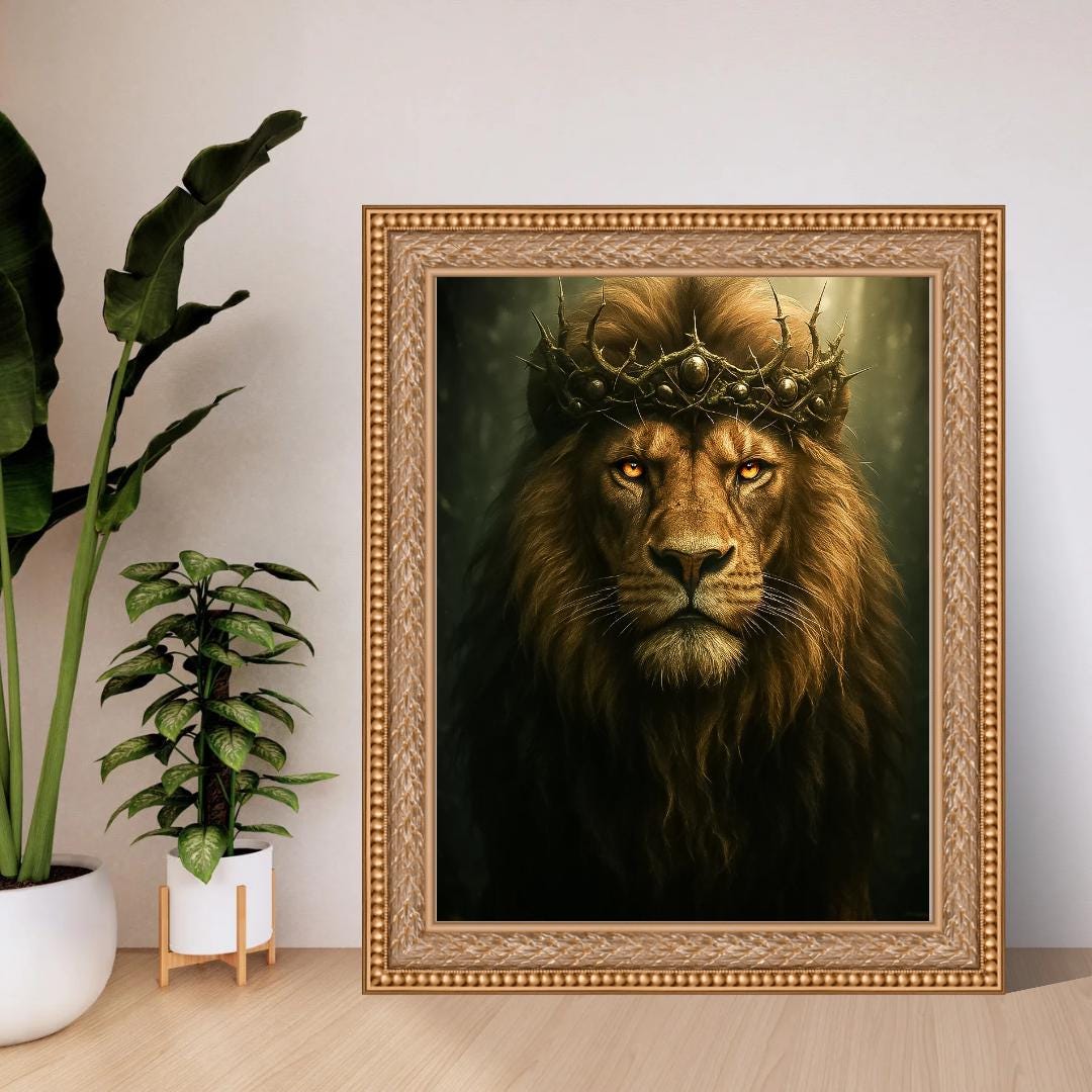 Majestic Lion Portrait: Regal Jungle King Wall Art (digital Download ...