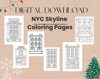 NYC Christmas Coloring Village — Printable Holiday Tradition for Kids