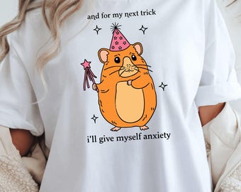 Divertida ansiedad de hámster (descarga digital - png, svg), humor sobre salud mental