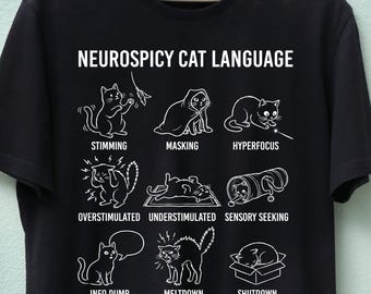 Neurospicy Cat Language SVG PNG, Neurodivergent Design (Digital Download)