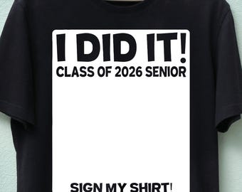 Diseño de autógrafo para la fiesta de graduación del último día de clases de la Clase de 2026: Firma mi camiseta.