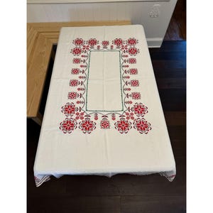 Vintage Embroidered Hungarian Tablecloth - Etsy