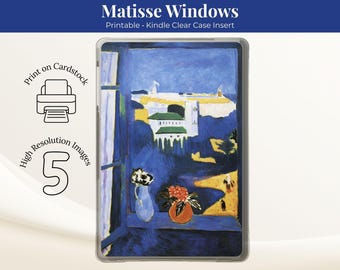 Matisse Window Kindle Insert Printable | Interior Art for Clear Kindle Paperwhite Case