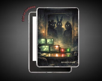 Horror Kindle Insert | Printable Clear Case Insert | Night Shift Surveillance Scene | Digital Download