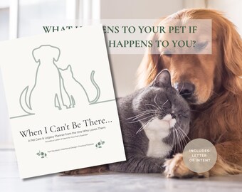 Pet Care Planner Printable Sage | Emergency Binder | Pet Final Wishes | Letter of Intent | PDF
