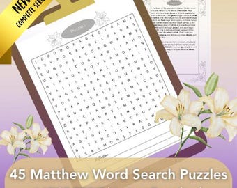 Matthew Bible Word Search Puzzles | Large Print (PDF)