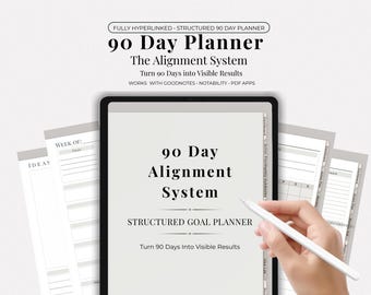 GoodNotes Digital Planner | 90 Day Habit & Goal Tracker Template for iPad