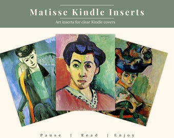 Kindle Insert Printable | Henry Matisse Art Inserts | Clear Case Insert | Paperwhite & Basic Sizes
