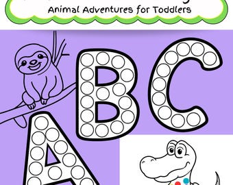 Toddler Busy Book Printable | Animal Alphabet Coloring Pages | PreK Letter & Number Activity Worksheets