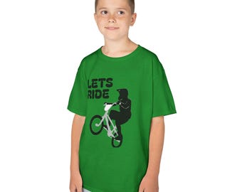 Kids BMX Tee, Lets Ride, Children's Bicycle Shirt, Youth Bike Top, Boys' Outdoor Clothing